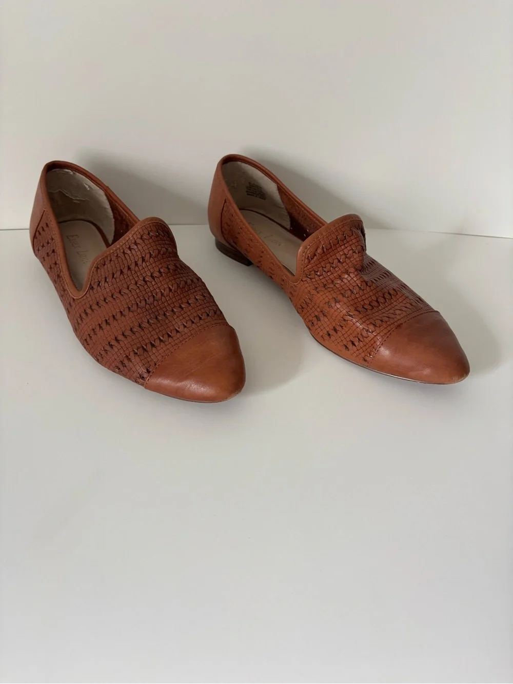 Essex Lane Cognac Woven Leather Loafers